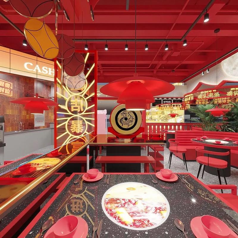 火锅店装修效果图_火锅装修效果图大全工业风_火锅装修风格图片大全百度